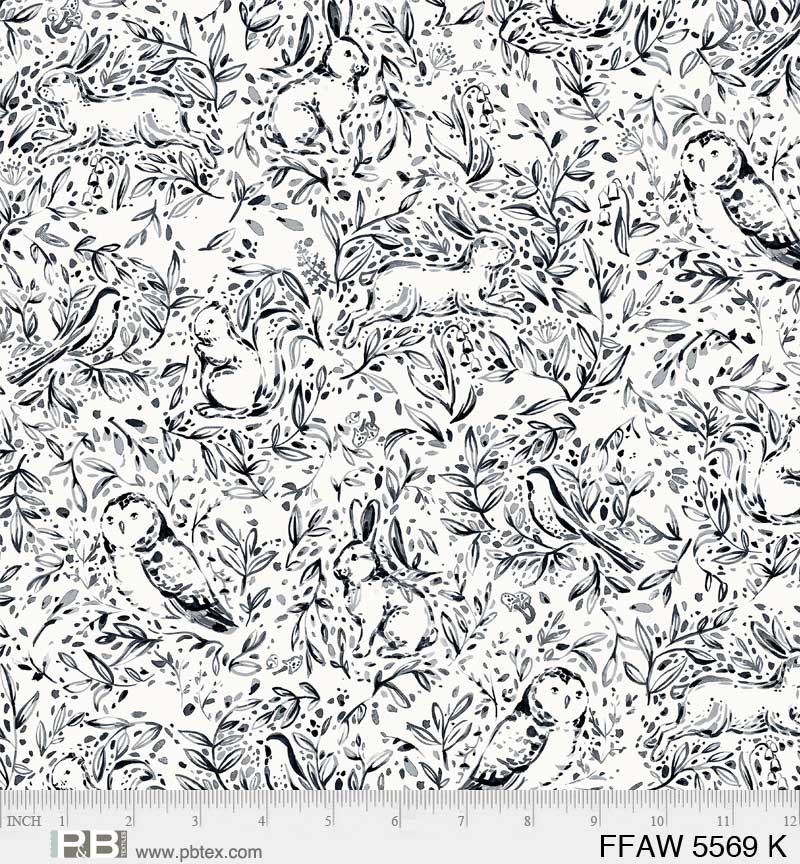 Forest Fauna 108" Wide Back Black