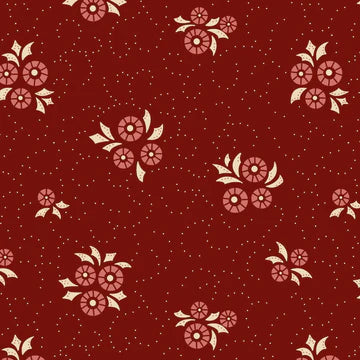 Forward to the Past - Wheel of Fortune, Cranberry Red - PER 1/4 YARD
