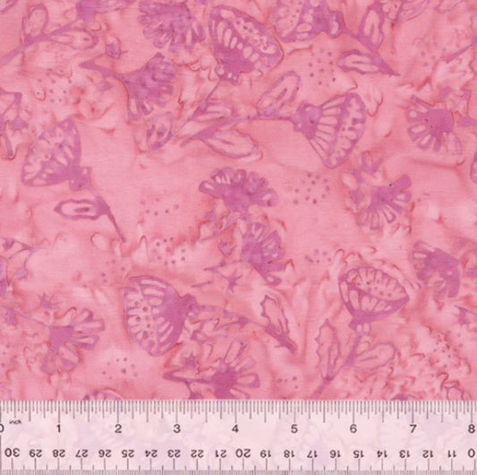 Fairy Land, Pixie Garden, Ballet Pink Batik Cotton by Jacqueline De Jonge - PER 1/4 YARD (Copy)
