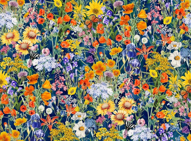 All TN/KY State Shop Hop 2026 - Floral, Blue - PER 1/4 YARD PRE-ORDER