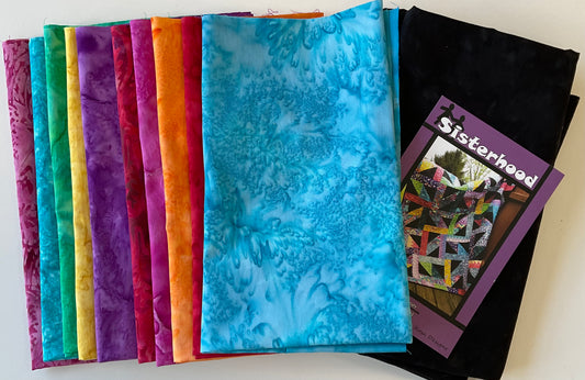 Sisterhood Quilt Kit (Villa Rosa Pattern) - Bali Watercolor Batiks