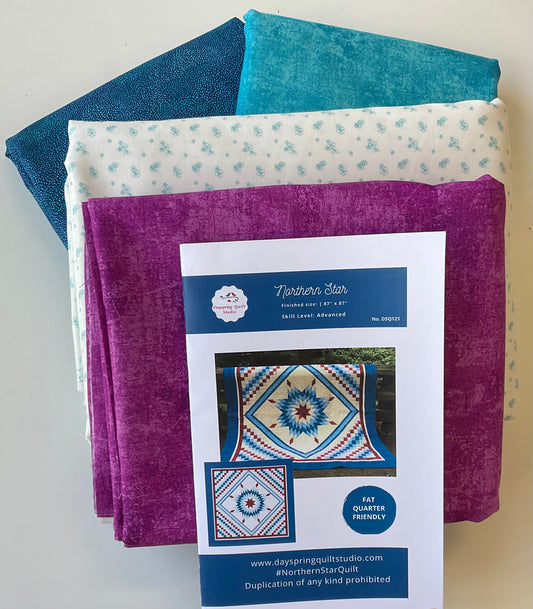 Northern Star Quilt Kit in Aqua & Teal