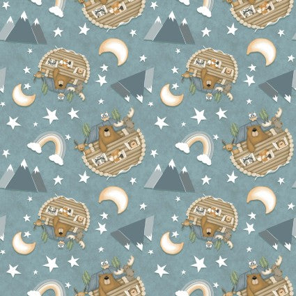 Dream Big Little One - Tossed Arks, Blue - PER 1/4 YARD