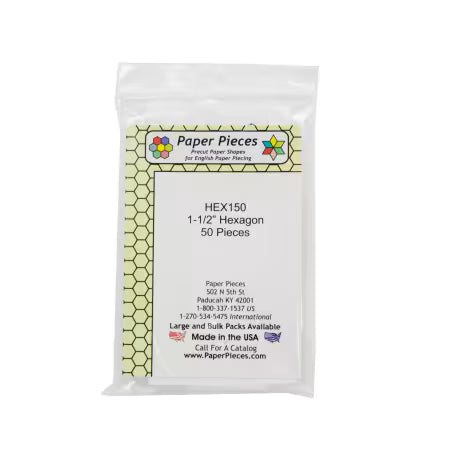 Paper Pieces 1.5" Hexagon EPP Pack, 50 pieces