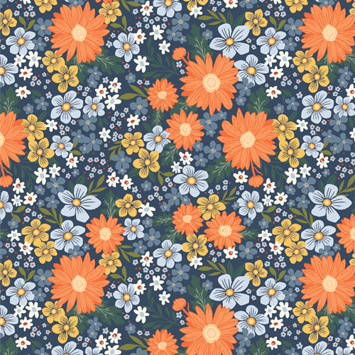 Happy Camper - Retro Blooms - PER 1/4 YARD