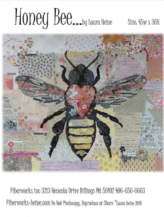Honey Bee Collage Pattern by Laura Heine