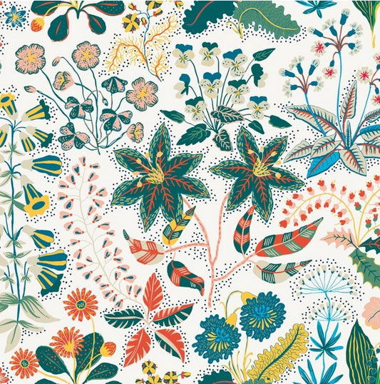 Whimsy - Exotic Wild Flowers Cream - PER 1/4 YARD