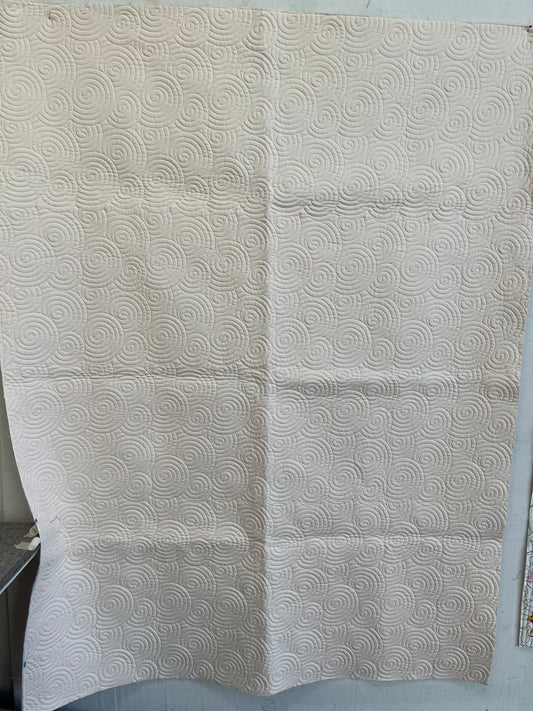 Handmade Quilt - Whole Cloth Pink with Swirls 43" x 56"