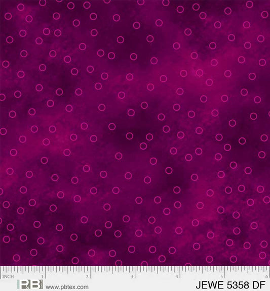 Jewel - Tossed Dots, Dark Fuschia - PER 1/4 YARD