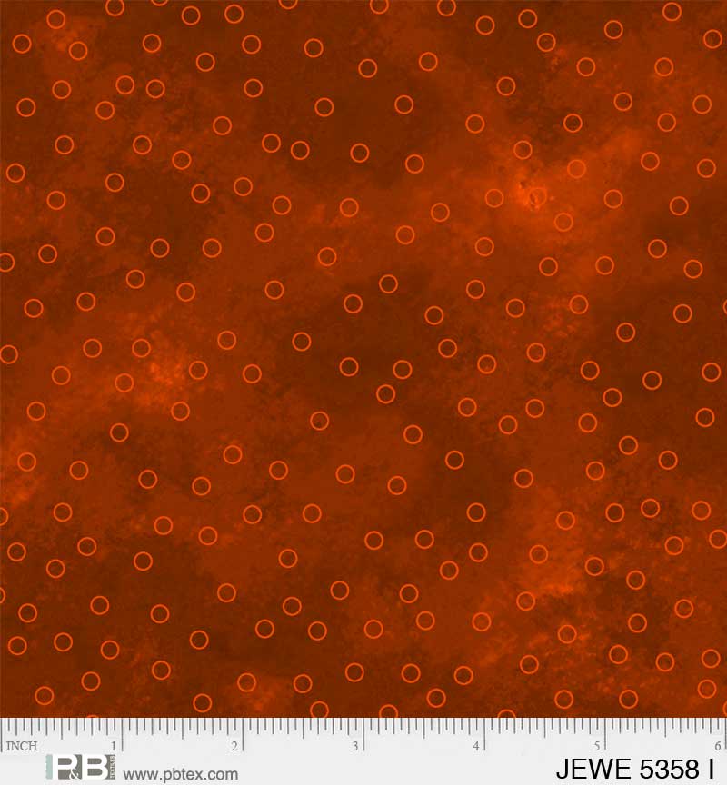 Jewel - Tossed Dots, Burnt Orange - PER 1/4 YARD