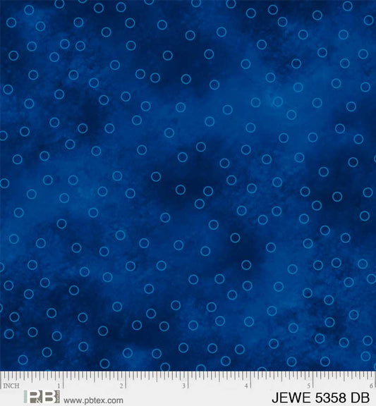 Jewel - Tossed Dots, Dark Blue - PER 1/4 YARD