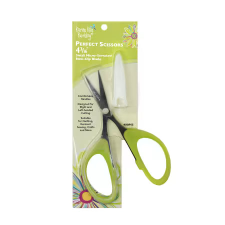 Karen Kay Buckley Perfect Scissors Green 4 3/16" Small Micro-Serrated Non-slip Blade