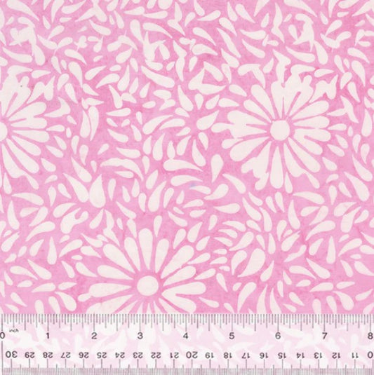 Lollypop, Daisy Petals, Pink Lemonade Batik Cotton by Jacqueline De Jonge - PER 1/4 YARD