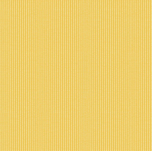 Vintage Flora - Yellow, Stripe - PER 1/4 YARD
