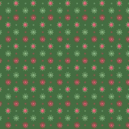 Christmas Night - Stars, Green - PER 1/4 YARD