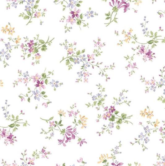 Sugar Lilac - Purple, Sm Floral - PER 1/4 YARD