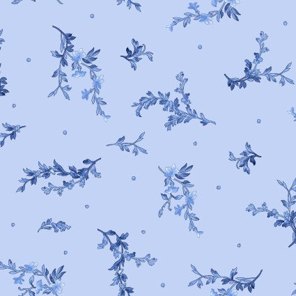 Blue Belle - Tossed, Blue - PER 1/4 YARD