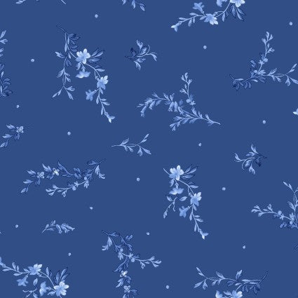 Blue Belle - Tossed, Navy - PER 1/4 YARD