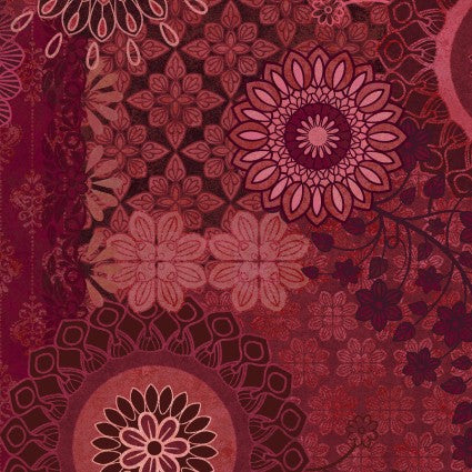 Operetta - Patchwork, Maroon/Red - PER 1/4 YARD