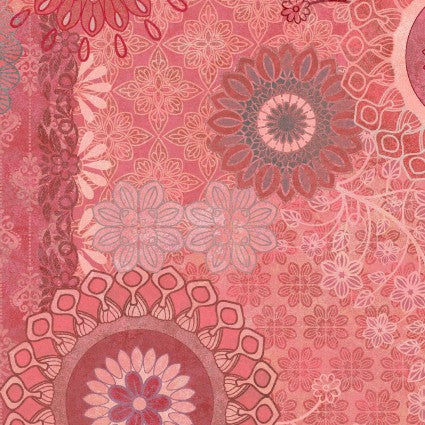 Operetta - Patchwork, Pink/Red - PER 1/4 YARD