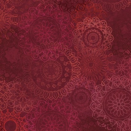 Operetta - Lace Flowers, Maroon/Red - PER 1/4 YARD