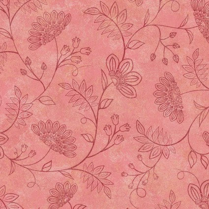 Operetta - Flowering Vines, Pink/Red - PER 1/4 YARD