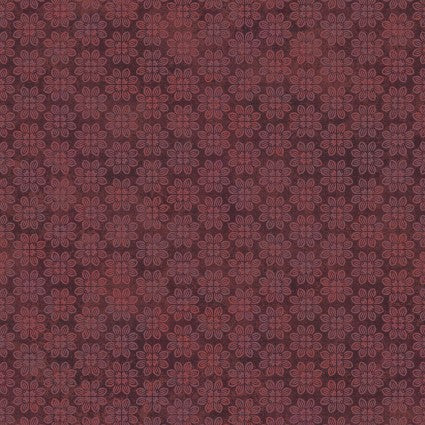 Operetta - Tiny Flowers, Maroon - PER 1/4 YARD