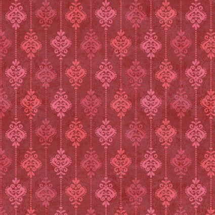 Operetta - Damask Stripe, Red - PER 1/4 YARD