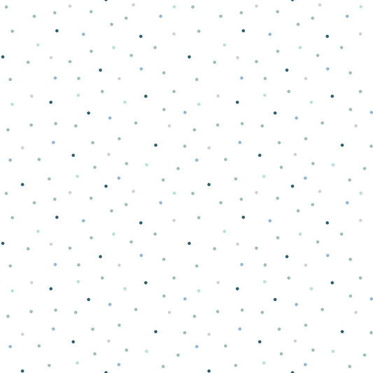 Vintage Flora - Blue, Dot - PER 1/4 YARD