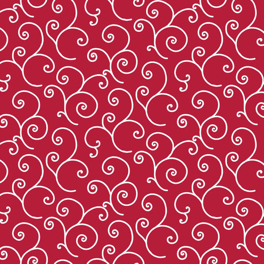 Kimberbell Basics - Scroll, Red - PER 1/4 YARD
