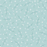 Kimberbell Basics - Pretty Petals, Aqua - PER 1/4 YARD