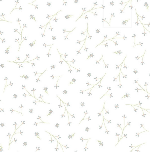 Kimberbell Basics - Pretty Petals, White - PER 1/4 YARD