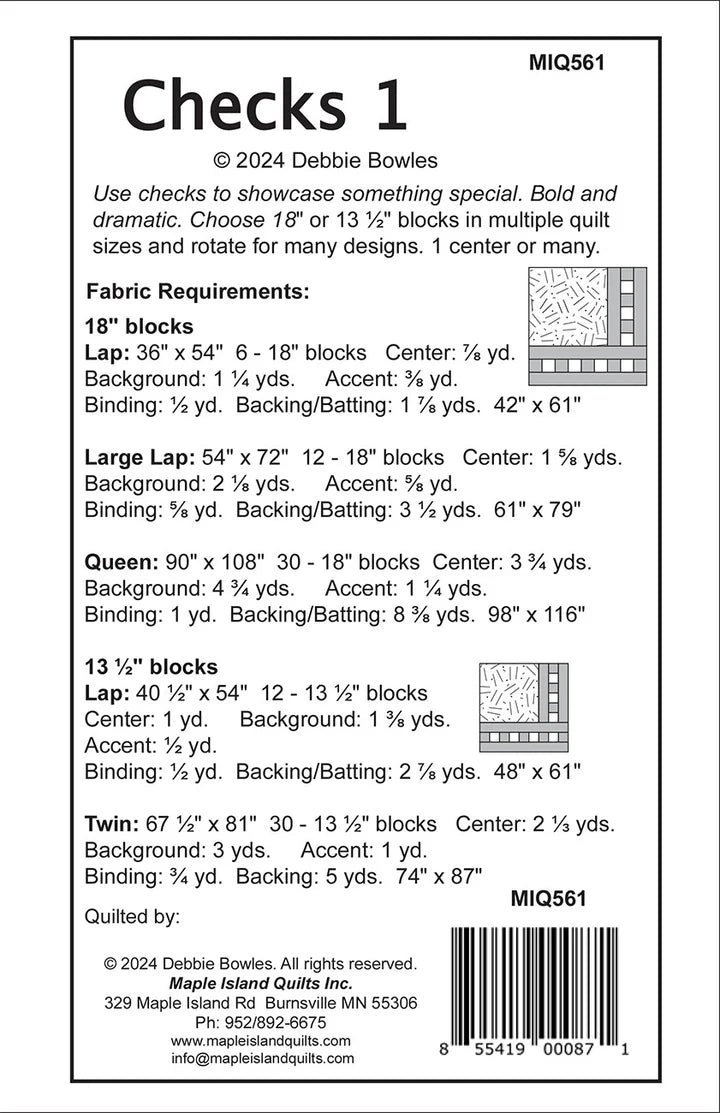 Checks 1 Quilt Pattern