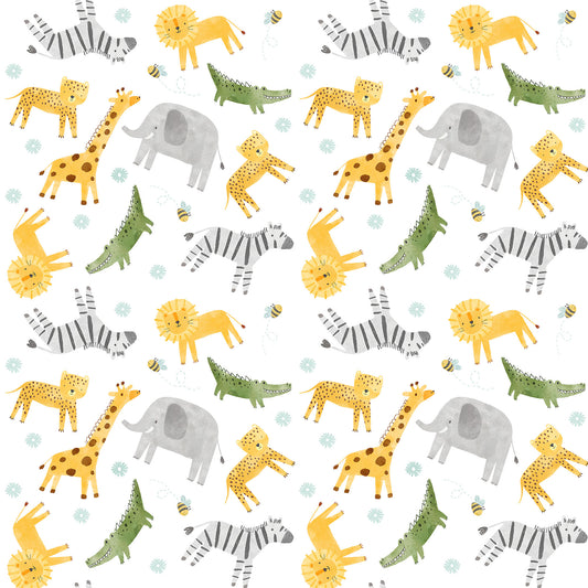 Sunny Safari - Animal Toss, Minky - PER 1/4 YARD
