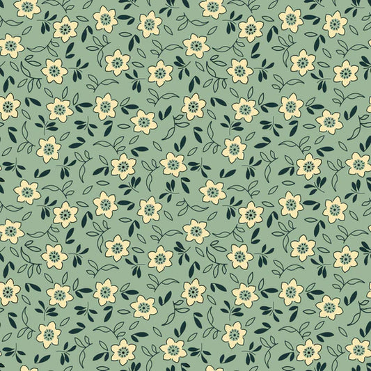 New Vintage - Rose Hip, Glacier Blue - PER 1/4 YARD