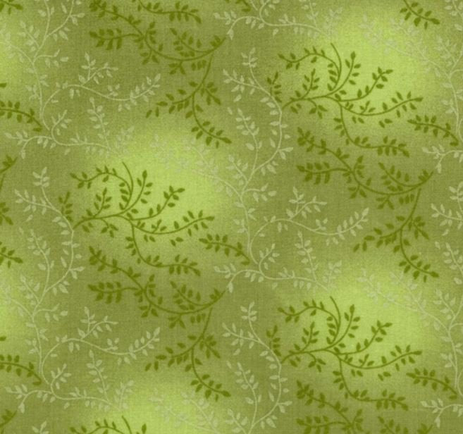 Olive Green Leaf 108" Wide Back