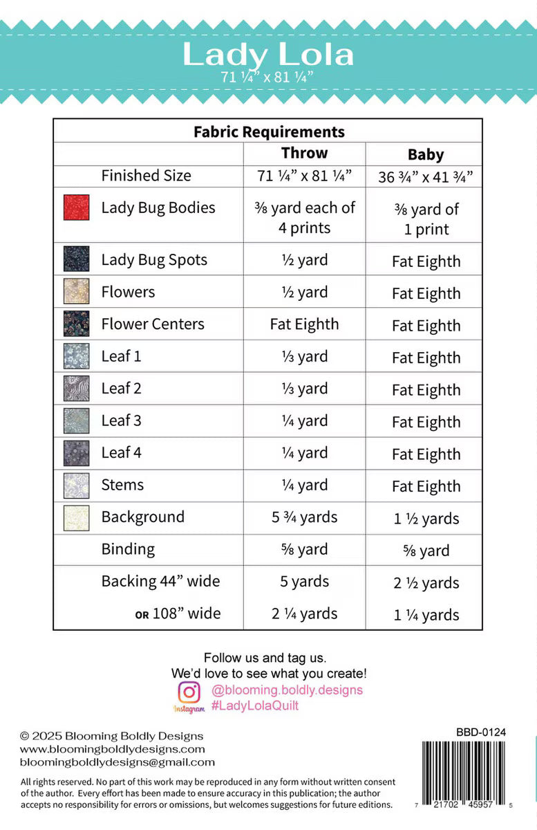 Lady Lola Quilt Pattern