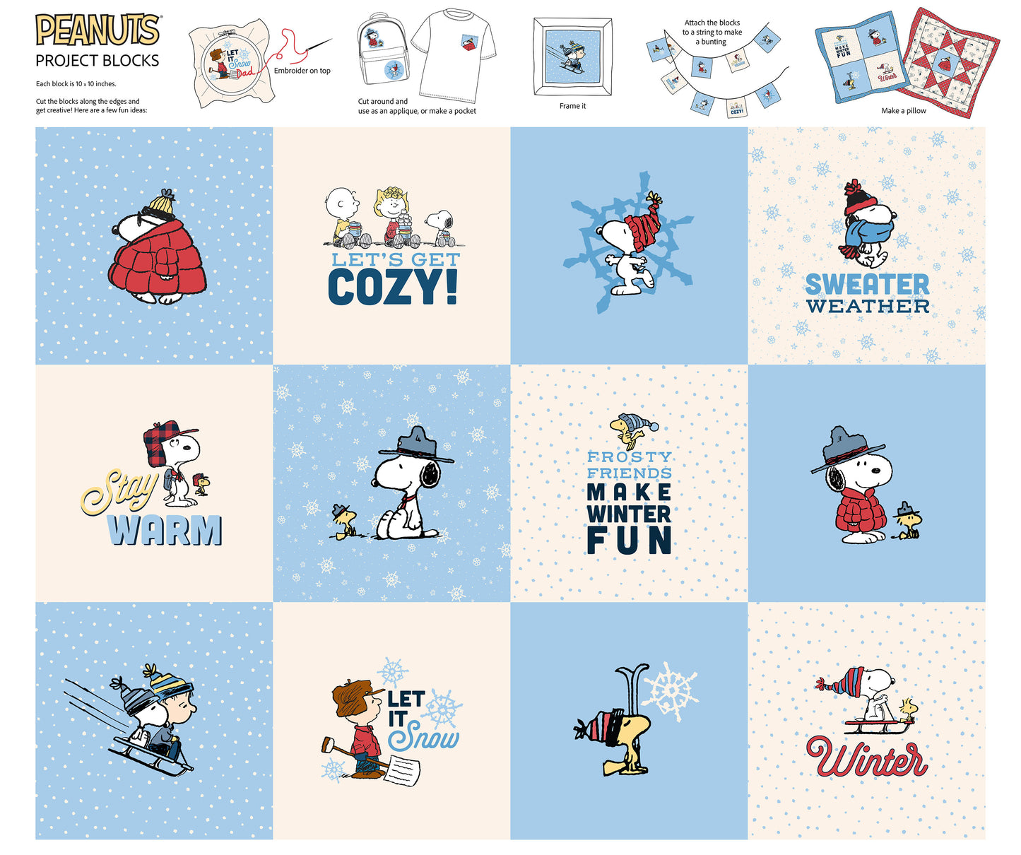 Frosty Friends - Peanuts Project Blocks Panel