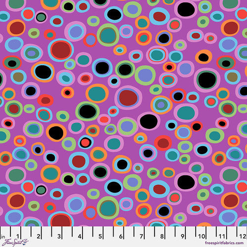 Kaffe Fassett: From the Archives - Bubbles, Plum - PER 1/4 YARD