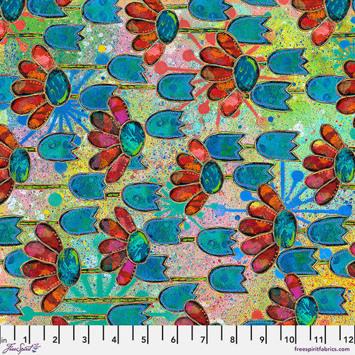Dragonfly Dance, Daisytime Multi- PER 1/4 YARD