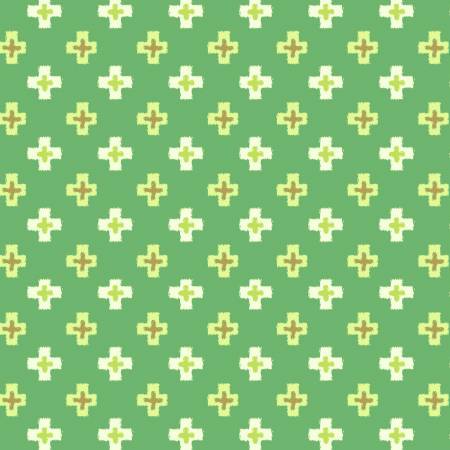 Greenhouse Garden - Furrow, Green - PER 1/4 YARD