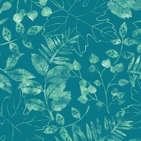 Greenhouse Garden - Laurel, Blue - PER 1/4 YARD