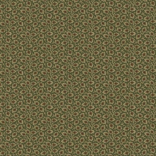 Old Village Greens - Sweet Leaves, Green - PER 1/4 YARD