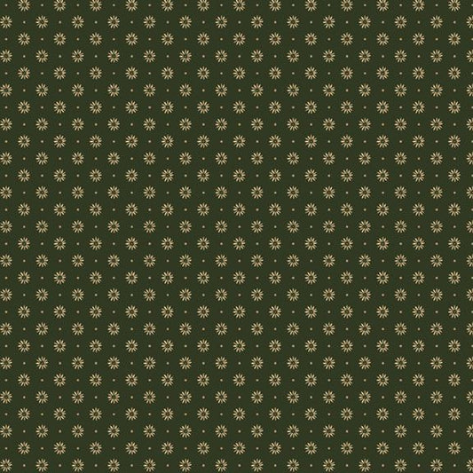Old Village Greens - Dual Petals, Hunter - PER 1/4 YARD