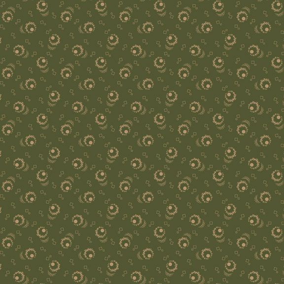 Old Village Greens - Turnabout, Green - PER 1/4 YARD