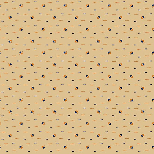 Indigo and Cheddar - Dashs and Dot, Tan - PER 1/4 YARD