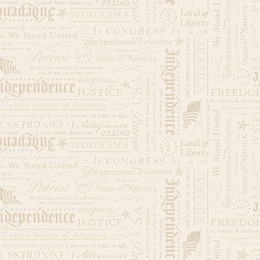 Independence, Declaration Cream - PER 1/4 YARD