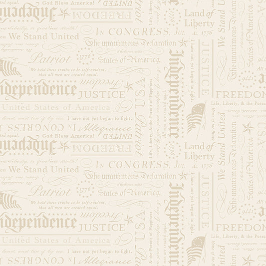 Independence, Declaration Cream - PER 1/4 YARD