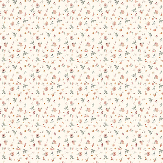 Blossom Breeze - Birds, Cream - PER 1/4 YARD
