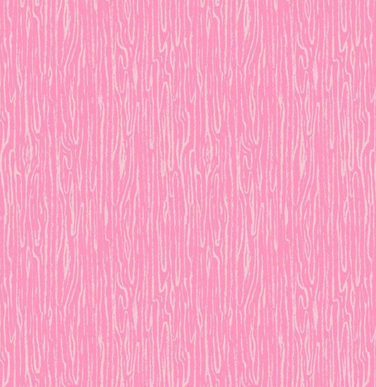 Backyard - Tree Bark - Flamingo - PER 1/4 YARD